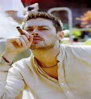 Karl Urban smoking